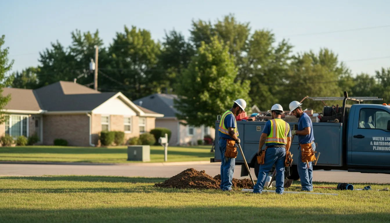Residential water line and bathroom plumbing service in Wellington, IL